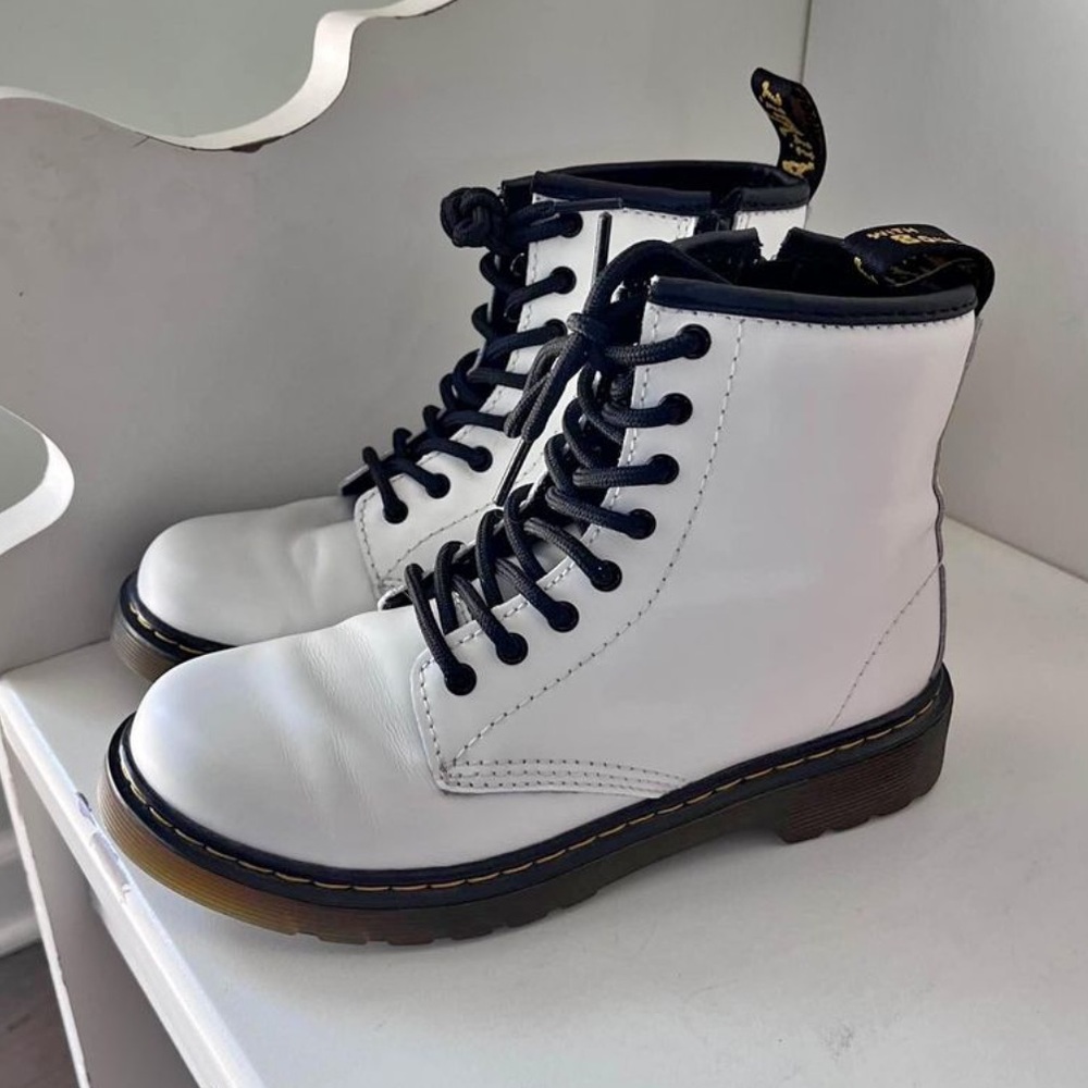 Dr. Martens White Lace Up Boots